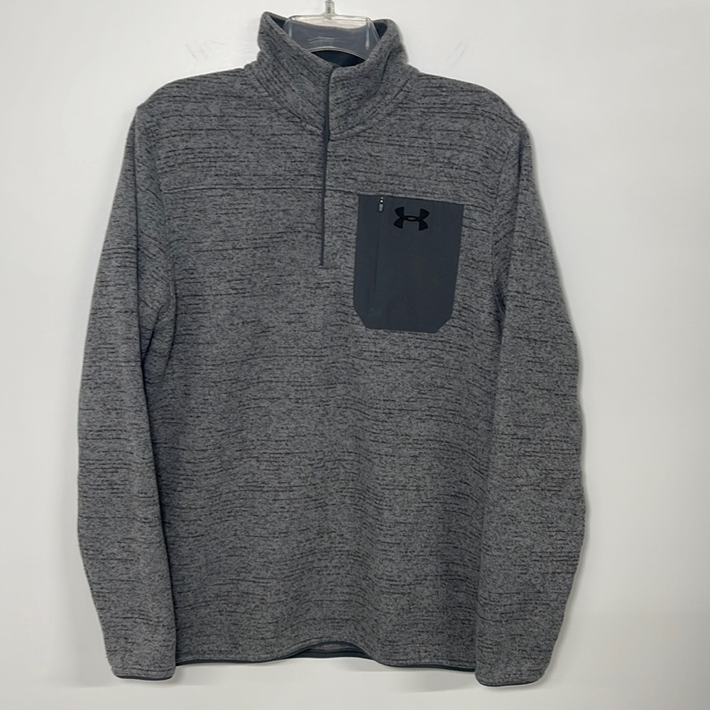 Under Armour Coldgear Henley Specialist Grid Fleece Sweater sz Medium
